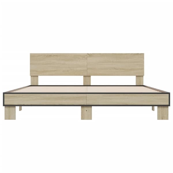 vidaXL sengestel 180x200 cm konstrueret træ og metal sonoma-eg