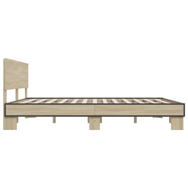 vidaXL sengestel 180x200 cm konstrueret træ og metal sonoma-eg