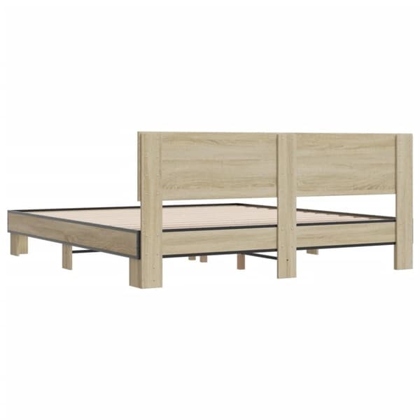 vidaXL sengestel 180x200 cm konstrueret træ og metal sonoma-eg