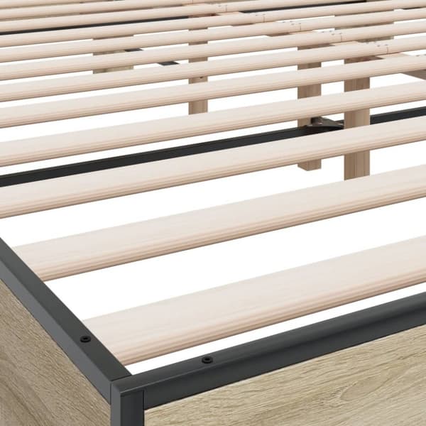 vidaXL sengestel 180x200 cm konstrueret træ og metal sonoma-eg