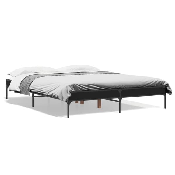vidaXL Sengeramme svart 160x200 cm konstruert tre og metall