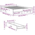 Pikkukuva 9 / 10: vidaXL Sängynrunko laatikoilla harmaa Sonoma 120x200 cm tekninen puu