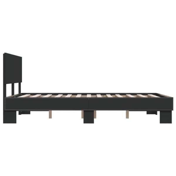 vidaXL Sängynrunko musta 135x190 cm tekninen puu ja metalli