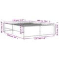 Miniatyrbilde 8 av 9: vidaXL Sengeramme brun eik 135x190 cm konstruert tre og metall