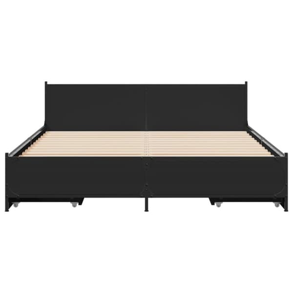 vidaXL Sengeramme med skuffer svart 120x190 cm konstruert tre