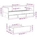 Miniatyrbilde 9 av 10: vidaXL Dagseng med skuffer uten Madrass svart 90x200 cm