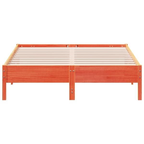 vidaXL sengeramme 140x200 cm massivt fyrretræ gyldenbrun