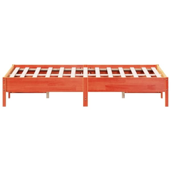 vidaXL sengeramme 140x200 cm massivt fyrretræ gyldenbrun