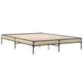 Miniatyrbillede 5 af 9: vidaXL sengestel 140x200 cm konstrueret træ og metal sonoma-eg