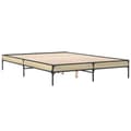 Miniatyrbillede 1 af 9: vidaXL sengestel 140x200 cm konstrueret træ og metal sonoma-eg