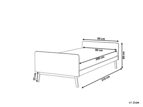 Enkeltseng Lyseblå Træ 90 x 200 cm Design Sengeramme Enkeltmands Seng Juniorseng Træseng