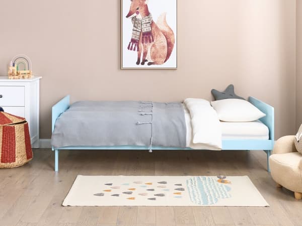 Enkeltseng Lyseblå Træ 90 x 200 cm Design Sengeramme Enkeltmands Seng Juniorseng Træseng