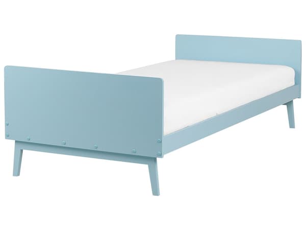 Enkeltseng Lyseblå Træ 90 x 200 cm Design Sengeramme Enkeltmands Seng Juniorseng Træseng