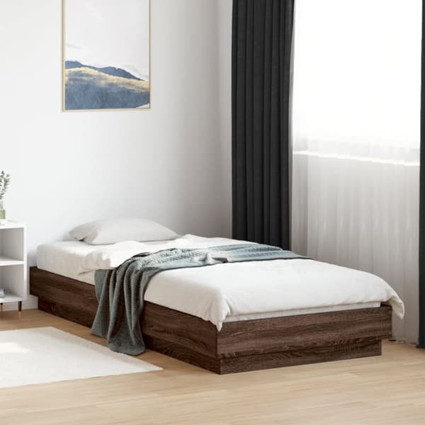 vidaXL Sengeramme uten madrass brun eik 100x200 cm konstruert tre