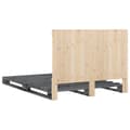 Miniatyrbilde 8 av 11: vidaXL Sengeramme med hodegavl grå 140x200 cm heltre furu