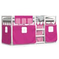 Miniatyrbillede 2 af 11: vidaXL køjeseng med gardiner 90x190 cm massivt fyrretræ pink