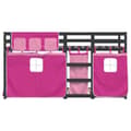 Miniatyrbillede 5 af 11: vidaXL køjeseng med gardiner 90x200 cm massivt fyrretræ pink