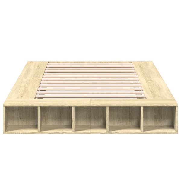 vidaXL sengestel 120x200 cm konstrueret træ sonoma-eg