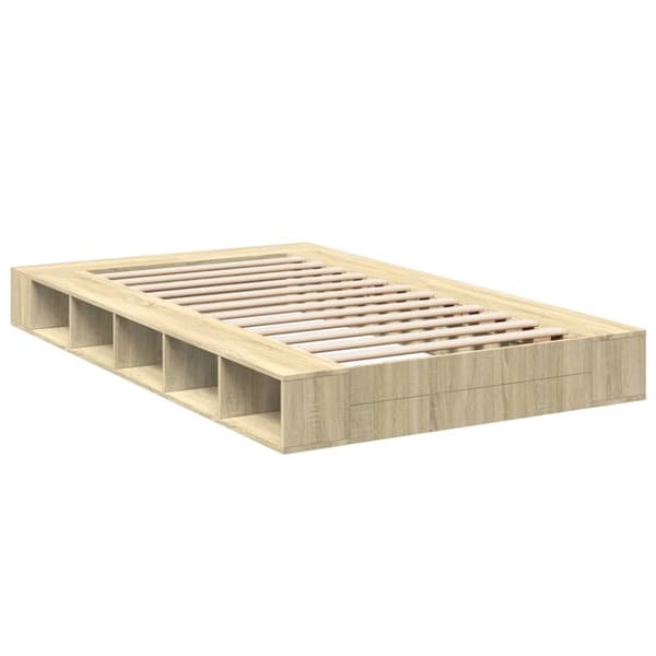 vidaXL sengestel 120x200 cm konstrueret træ sonoma-eg