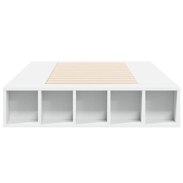 vidaXL Sängram vit 90x200 cm konstruerat trä