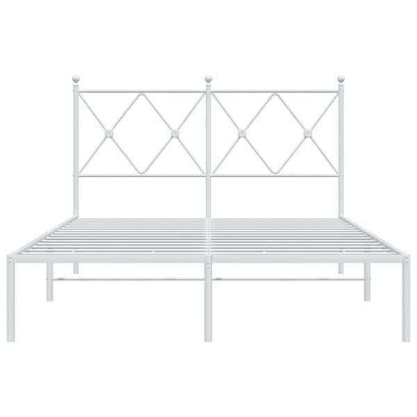 vidaXL sengeramme med sengegavl 120x200 cm metal hvid