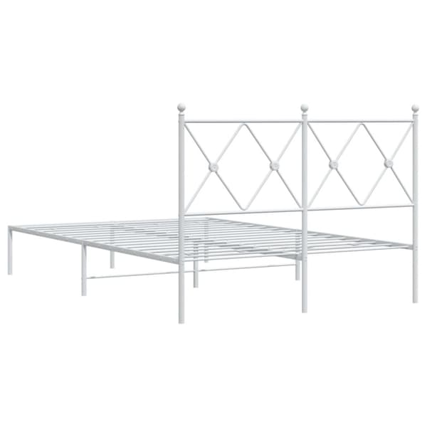vidaXL sengeramme med sengegavl 120x200 cm metal hvid