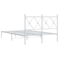 Miniatyrbillede 5 af 8: vidaXL sengeramme med sengegavl 120x200 cm metal hvid