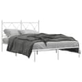 Miniatyrbillede 8 af 8: vidaXL sengeramme med sengegavl 120x200 cm metal hvid