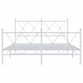 Miniatyrbilde 3 av 8: vidaXL Sengeramme i metall med hode- og fotgavl hvit 137x190 cm