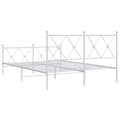 Miniatyrbilde 5 av 8: vidaXL Sengeramme i metall med hode- og fotgavl hvit 137x190 cm