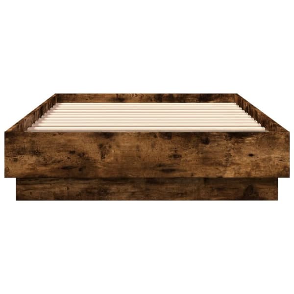 vidaXL Sengeramme uten madrass røkt eik 100x200 cm konstruert tre