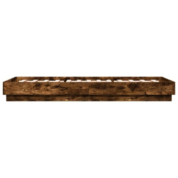 vidaXL Sengeramme uten madrass røkt eik 100x200 cm konstruert tre