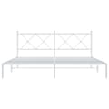 Miniatyrbilde 3 av 8: vidaXL Sengeramme i metall med hodegavl hvit 183x213 cm