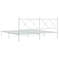 Miniatyrbilde 5 av 8: vidaXL Sengeramme i metall med hodegavl hvit 183x213 cm