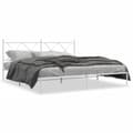 Miniatyrbilde 8 av 8: vidaXL Sengeramme i metall med hodegavl hvit 183x213 cm