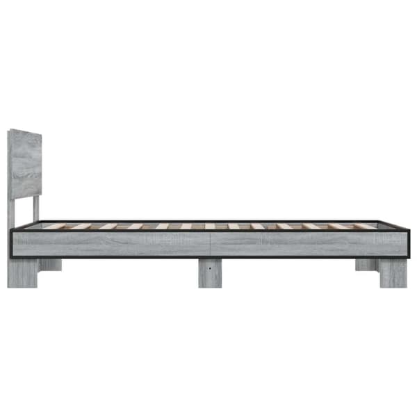 vidaXL Sengeramme grå sonoma 75x190 cm konstruert tre og metall