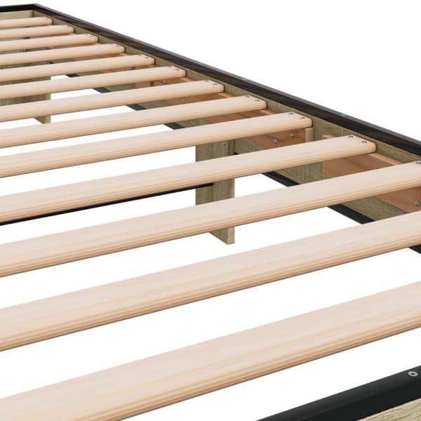 vidaXL sengeramme 90x190 cm konstrueret træ og metal sonoma-eg