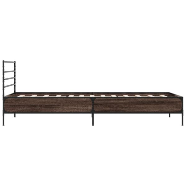 vidaXL Sengeramme brun eik 90x200 cm konstruert tre og metall