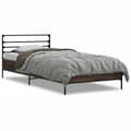 Miniatyrbilde 2 av 9: vidaXL Sengeramme brun eik 90x200 cm konstruert tre og metall