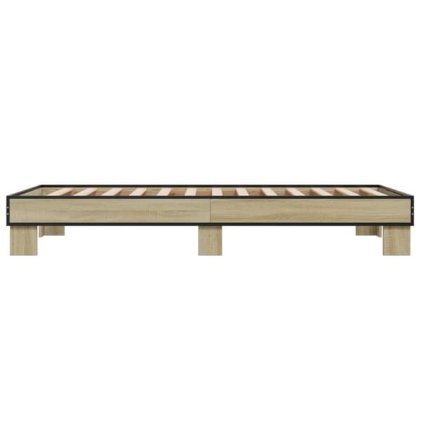 vidaXL Sengeramme sonoma eik 90x190 cm konstruert tre og metall