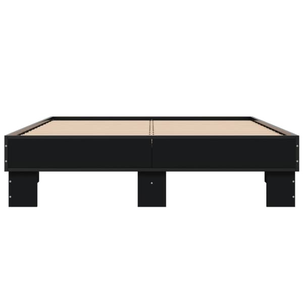 vidaXL Sängynrunko musta 120x200 cm tekninen puu ja metalli