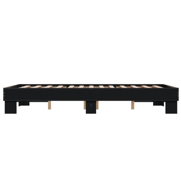 vidaXL Sängynrunko musta 120x200 cm tekninen puu ja metalli