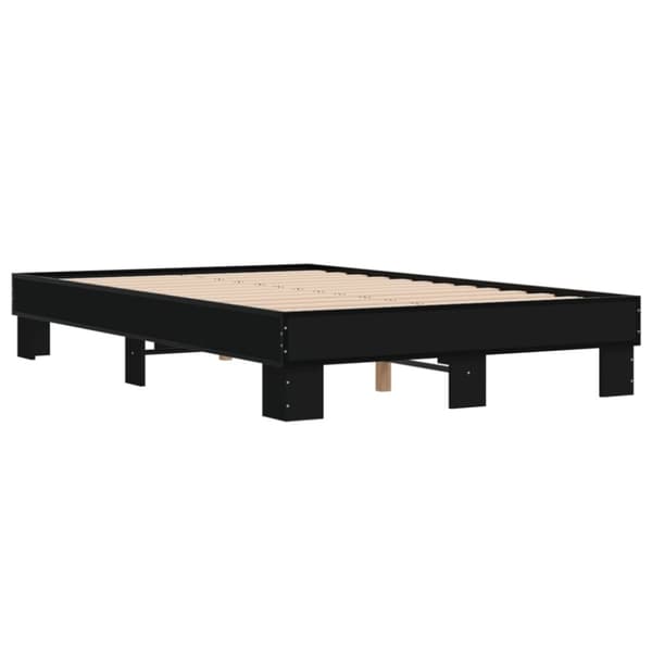 vidaXL Sängynrunko musta 120x200 cm tekninen puu ja metalli