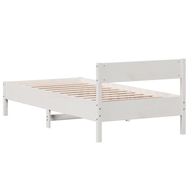 vidaXL Sengeramme uten madrass hvit 75x190 cm heltre furu
