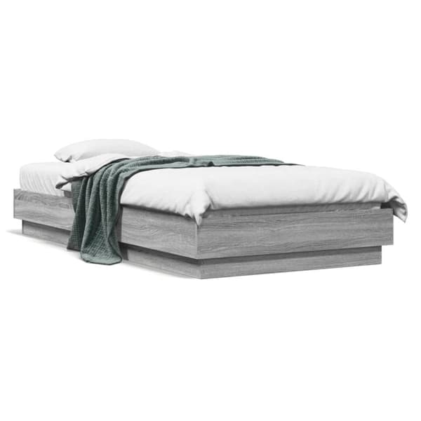 vidaXL Sengeramme grå sonoma 75x190 cm konstruert tre