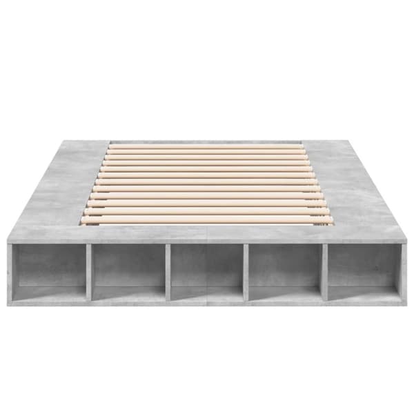 vidaXL Sengeramme betonggrå 140x190 cm konstruert tre