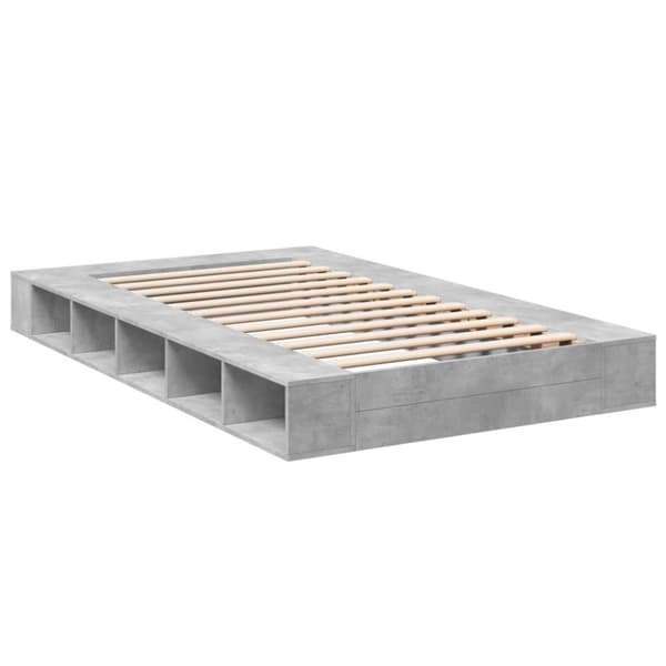 vidaXL Sengeramme betonggrå 140x190 cm konstruert tre