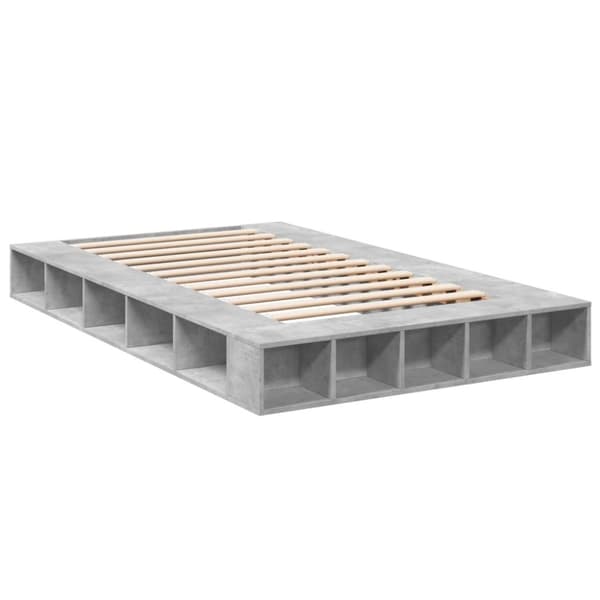 vidaXL Sengeramme betonggrå 140x190 cm konstruert tre