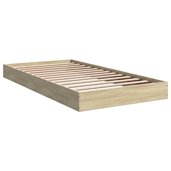 vidaXL Sengeramme uten madrass sonoma eik 90x190 cm konstruert tre
