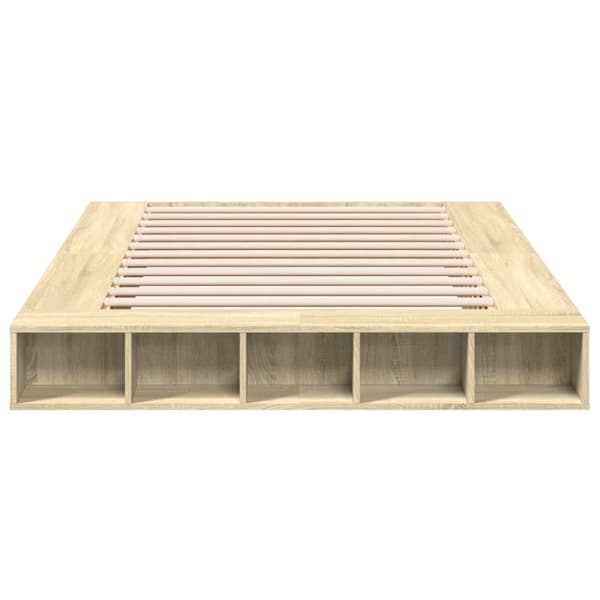 vidaXL sengestel 150x200 cm konstrueret træ sonoma-eg